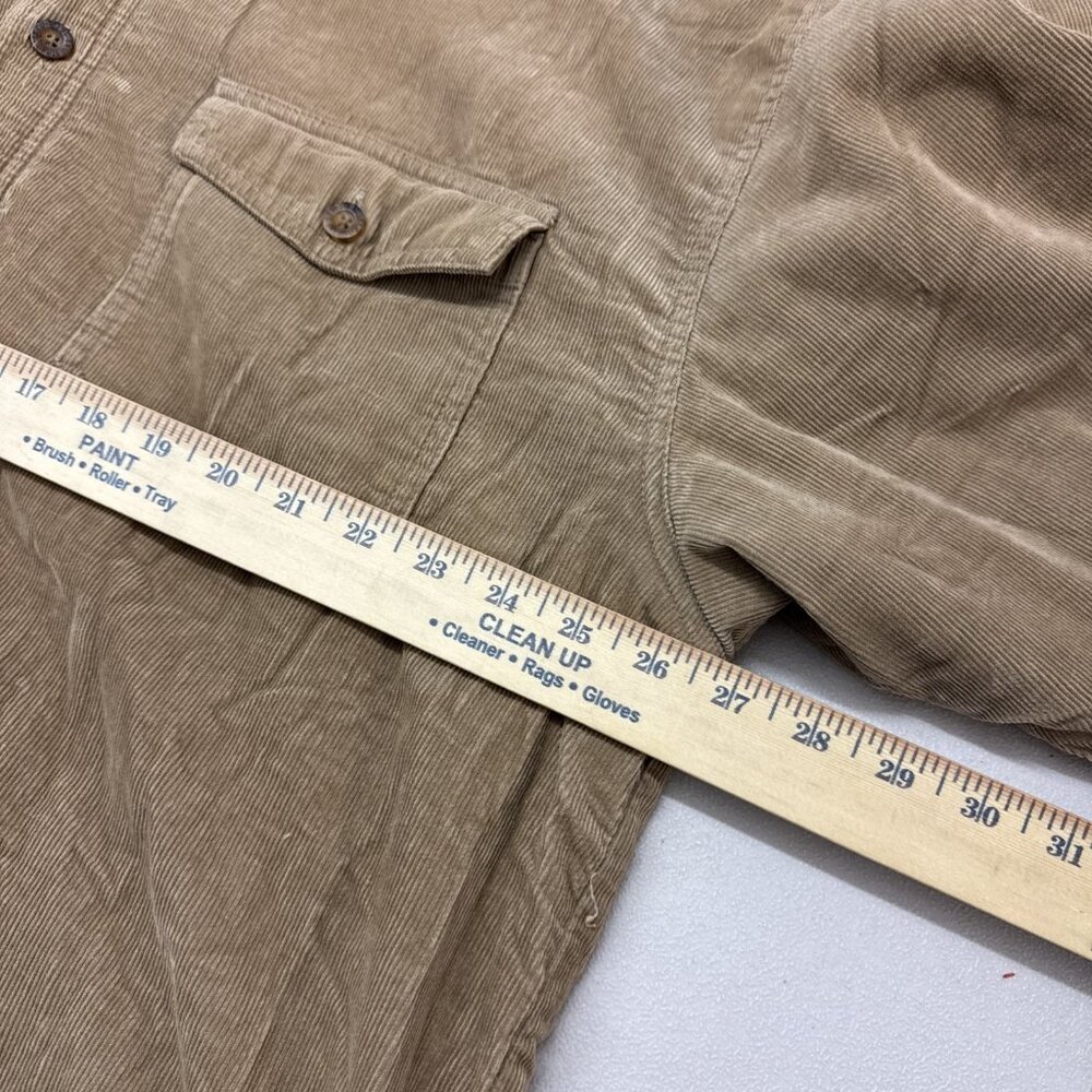 Levis Corduroy Coat Mens XXL Tan Brown Plaid Fleece‎ Flannel Lined Barn Shacket - Picture 9 of 11